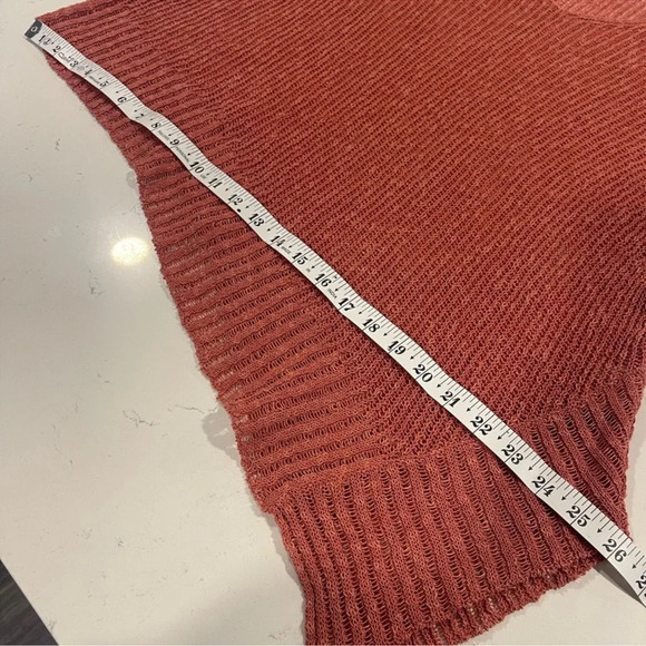 🚩 Final Sale- Eileen Fisher | Linen Blend Asymmetrical Hem Open Knit Sweater - Picture 7 of 7